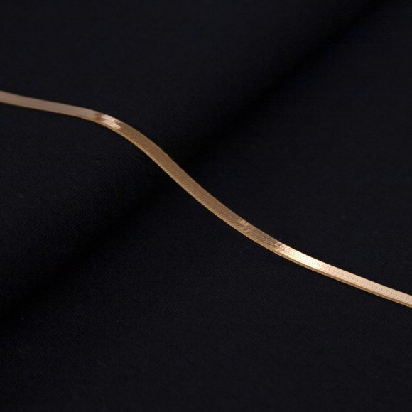 18K Gold Plated Chain Necklace, Twisted Rope Chain, Herringbone Necklace, Snake - Picture 10 of 15